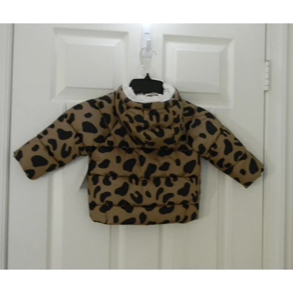 Jessica Simpson Baby Animal Print Coat Hooded Faux Sherpa Lined NWT